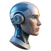 magnificent minimalist Artificial Intelligence Robot Head Front View Transparent Background original png