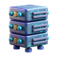 serene vintage Artificial Intelligence Server Rack Isolated 4K png