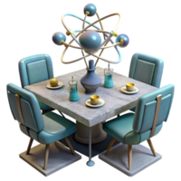 impressive traditional Atomic Age Dining Room Set Transparent Isolated genuine png