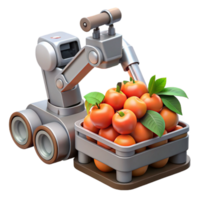 dramatic rustic Automated Harvesting Robot Picking Fruit Isolated Element exclusive png