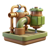 extraordinary minimalist Automated Irrigation System Side View Isolated premium png