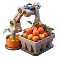 extraordinary minimalist Automated Harvesting Robot Picking Fruit Isolated Element genuine png