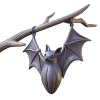 serene abstract Bat Hanging From Tree Branch Transparent Background Silhouette detailed png