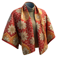 serene rustic Batik Fabric with Traditional Pattern Transparent Background professional png