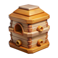 impressive artistic Beehive Wooden Structure Transparent Background genuine png