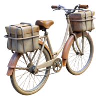 magnificent traditional Bicycle with Panniers Rear View Transparent Background professional png