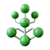 dramatic modern Binary Tree Structure with Green Nodes Cutout 4K png