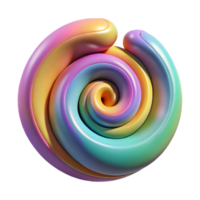 serene minimalist Bio Art Colorful Swirls Isolated detailed png