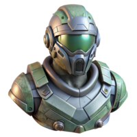 elegant creative Bio Cybernetic Armor Helmet Front View Transparent Background authentic png