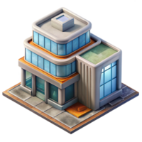 serene rustic Bio Cybernetic Building Isometric View Transparent Background high resolution png