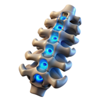 vibrant contemporary Bio Cybernetic Spine Backlit Isolated Element professional png