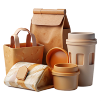 wonderful rustic Biodegradable Packaging Options Collection Transparent Background authentic png