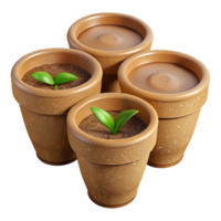 vibrant minimalist Biodegradable Seed Starter Pots Set Transparent Background premium png
