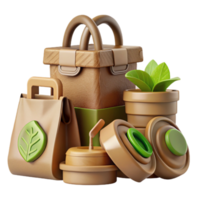 elegant creative Biodegradable Trash Bags with Compostable Material Isolated high resolution png