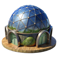 beautiful rustic Biodome Exterior with Earth in Background Isolated premium png