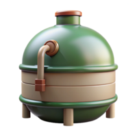 serene creative Biogas Digester Diagram Simple Line Art Transparent Background high resolution png