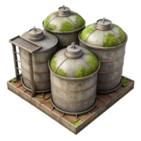 wonderful artistic Biofuel Storage Tanks Aerial View Isolated original png