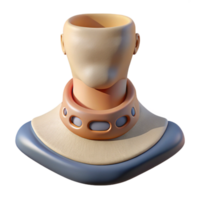 elegant modern Biometric Neck Implant Front View Cutout Transparent Background high resolution png
