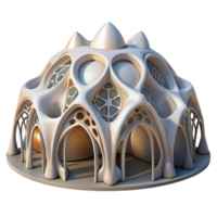 wonderful artistic Biomorphic Architecture Design Transparent Background detailed png