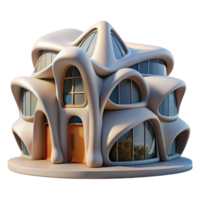 extraordinary modern Biomorphic Building Design Transparent Background Element exclusive png