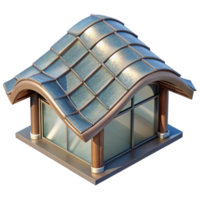 magnificent artistic Biomorphic Building Roof Design Transparent Background authentic png