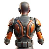 elegant traditional Bionic Exoskeleton Back View Isolated high resolution png