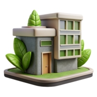 elegant creative Biophilic Design Building Cutout Element high quality png