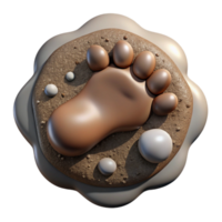 serene abstract Biorobotic Footprint Imprint in Soil Isolated Element 4K png