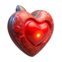 impressive vintage Biorobotic Heart Pulsating Red Glow Cutout authentic png