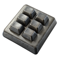 elegant classic Black 3d Printed Keyboard Key Isolated detailed png