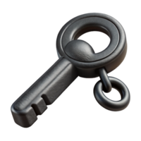 serene abstract Black 3d Printed Keyboard Key Isolated high resolution png