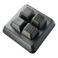 impressive creative Black 3d Printed Keyboard Key Isolated professional png