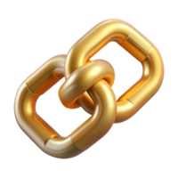 vibrant minimalist Blockchain Technology Chain Cutout with Gold Links detailed png