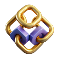 extraordinary creative Blockchain Technology Chain Cutout with Gold Links authentic png