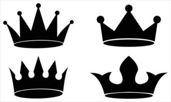 Crown icons set vector