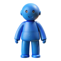 serene abstract Blue 3d Printed Figurine Front View Isolated authentic png