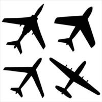 Airplane icon set on white background vector
