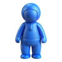 serene creative Blue 3d Printed Figurine Front View Isolated premium png