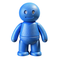 wonderful creative Blue 3d Printed Figurine Front View Isolated genuine png