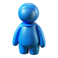 stunning rustic Blue 3d Printed Figurine Front View Isolated professional png