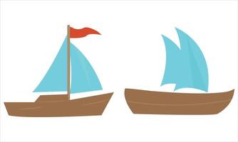 Sailboat icon set illustration on white vector