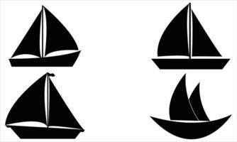 Sailboat set isolated on white background vector