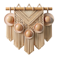 wonderful rustic Boho Macrame Wall Hanging Beige Cutout Element genuine png