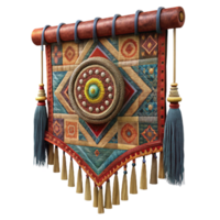 wonderful traditional Bohemian Tapestry Woven Texture Transparent Background professional png