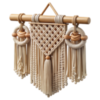 dramatic creative Boho Macrame Wall Hanging Beige Cutout Element high quality png