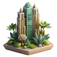 elegant abstract Botanical Skyscraper Illustration Isolated with Artistic Style exclusive png