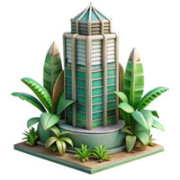 stunning traditional Botanical Skyscraper Illustration Isolated with Artistic Style authentic png