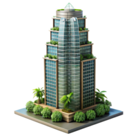 vibrant abstract Botanical Skyscraper Side Angle View Cutout original png