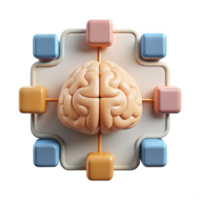 serene minimalist Brain Computer Interface Diagram Simple Design Isolated high resolution png