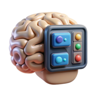 impressive vintage Brain Computer Interface Icon Set White Background Cutout high quality png